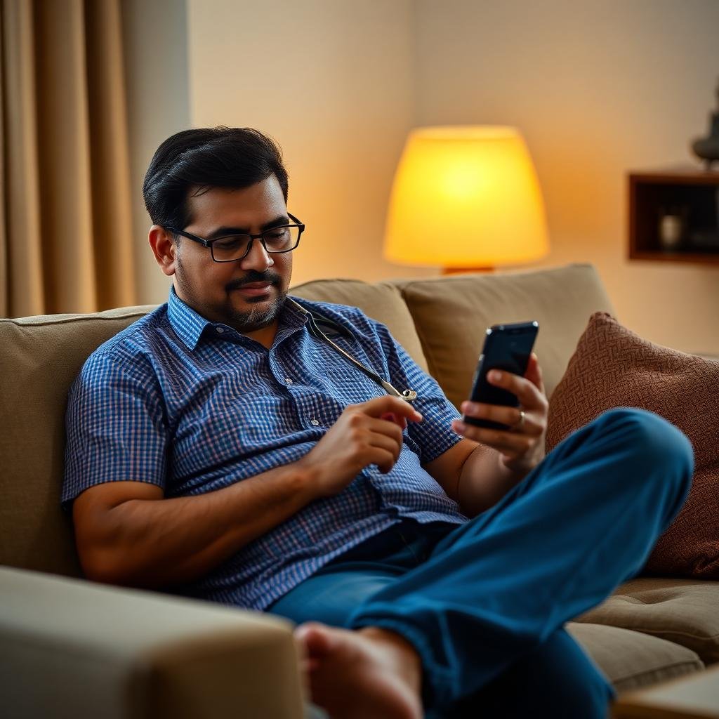 Patient searching for a doctor on a mobile phone
