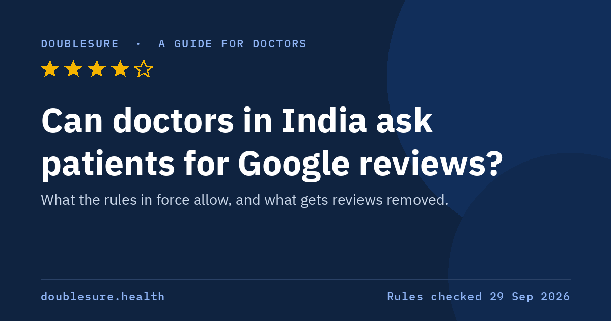 Can doctors in India ask patients for Google reviews?